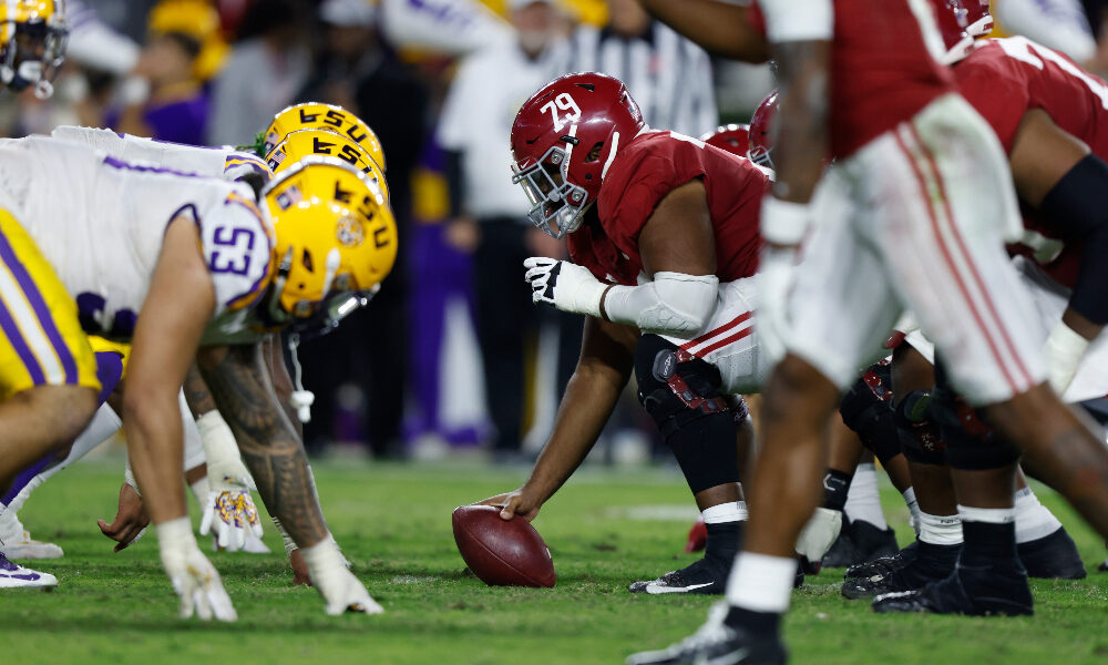 Chris Owens lines up at center against LSU