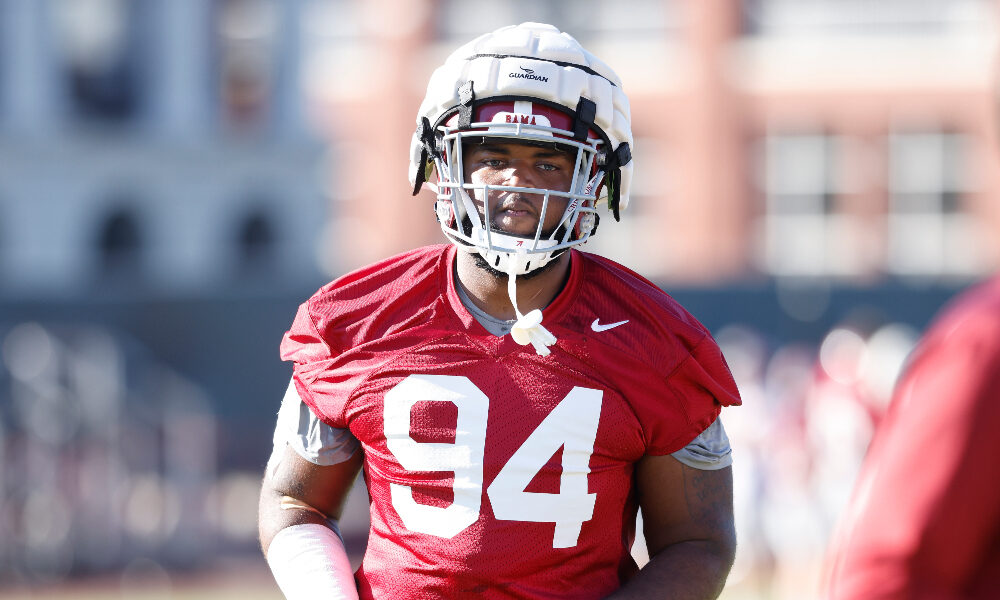 DJ Dale prepares for a drill at practice