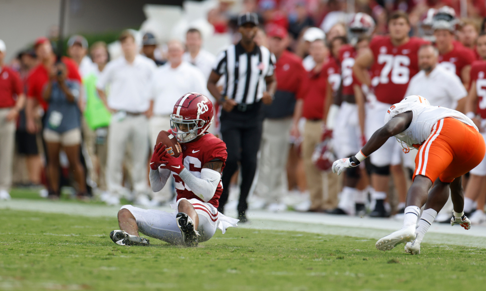 Marcus Banks (#26) intercepts a pass for Alabama versus Mercer