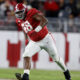 Phidarian Mathis (#48) running to make a play for Alabama versus LSU