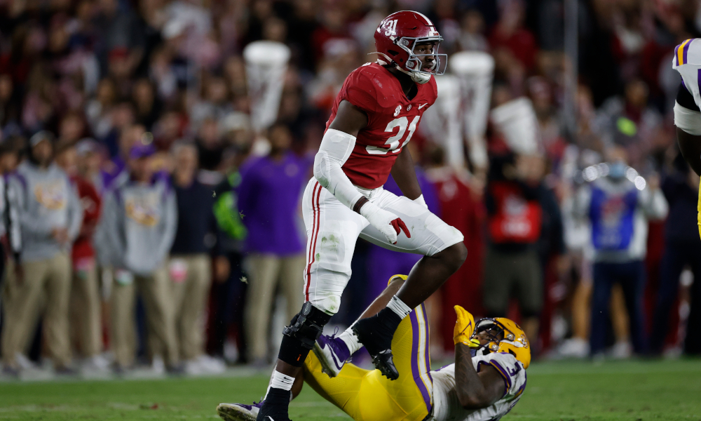 Will Anderson (#31) after making a tackle for Alabama versus LSU