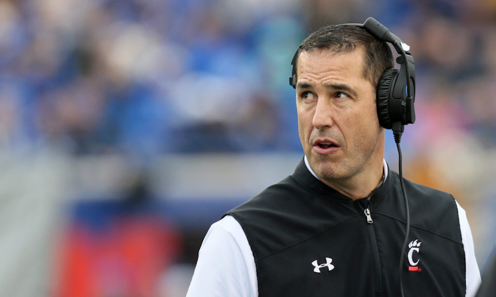 Luke Fickell on the sideline for Cincinnati in the 2019 Liberty Bowl versus Memphis