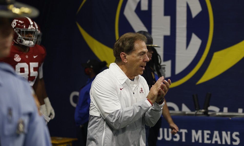 12/4/21 MFB Alabama vs Georgia SEC Championship Alabama Head Coach Nick Saban Photo by Jeff Hanson