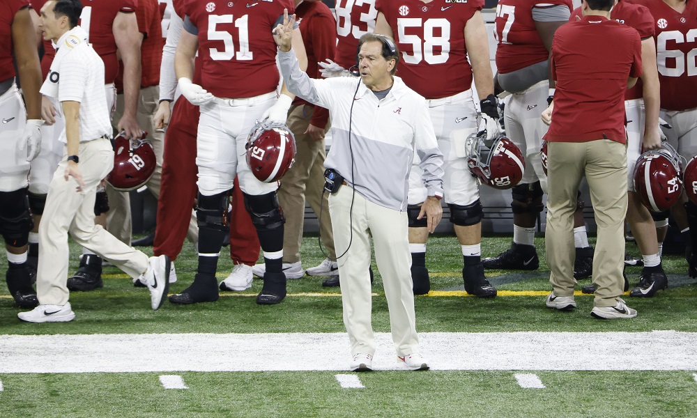 Alabama vs Georgia Alabama Head Coach Nick Saban Photo by Jeff Hanso