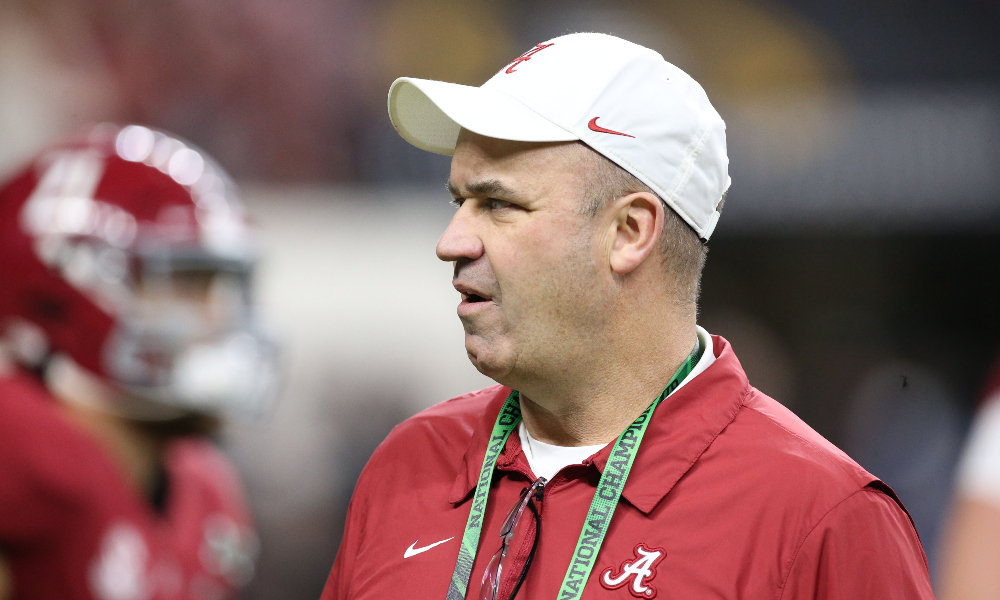 Bill O'Brien watches warmups ahead of national championship