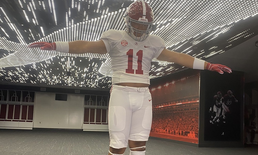 Peter Woods poses for photo in Alabama uniform