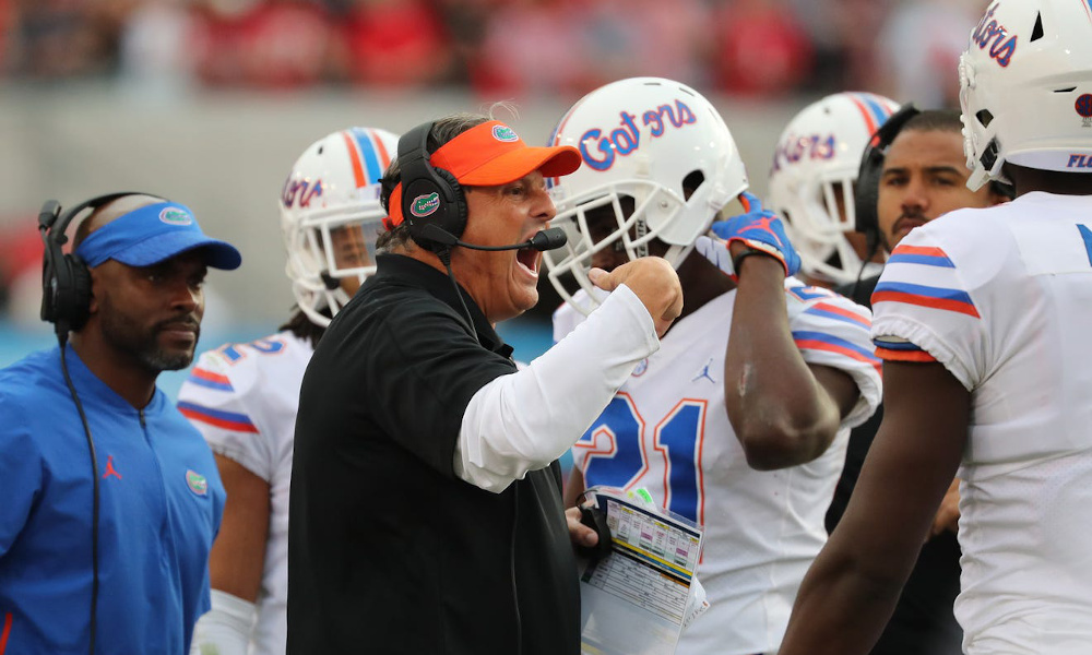 Todd Grantham coaching Florida's defense on the sideline during 2021 season