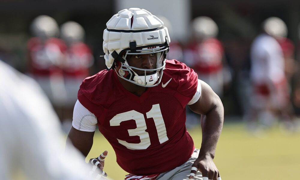 Alabama LB Will Anderson (#31) going through drills in 2022 spring practice
