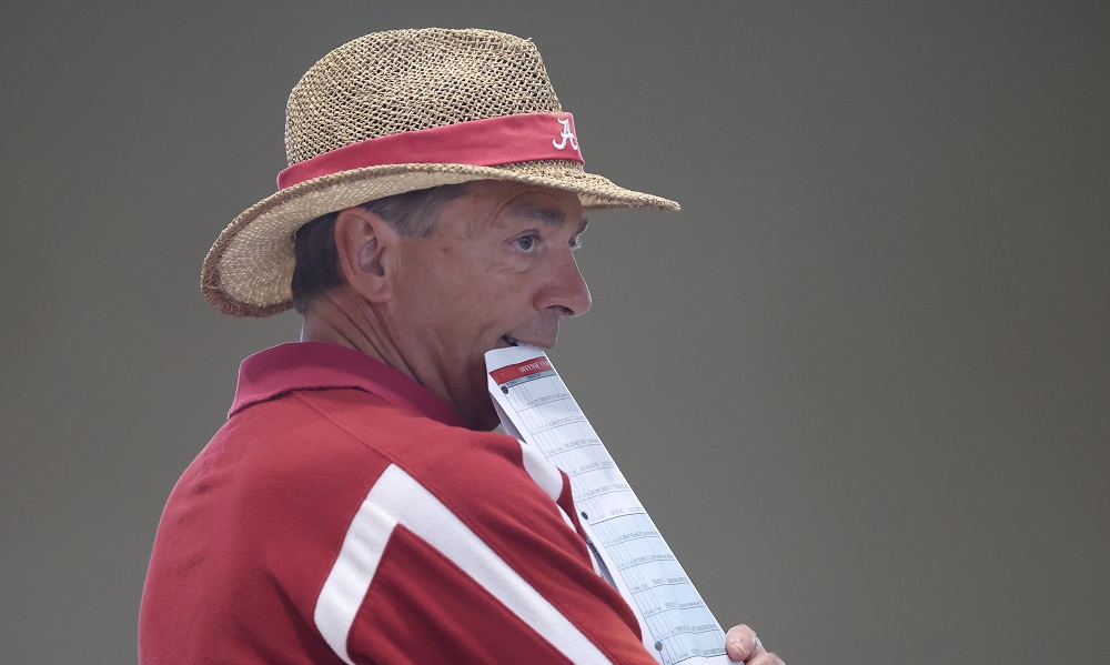 3/31/22 MFB Practice Alabama Head Coach Nick Saban Photo by K