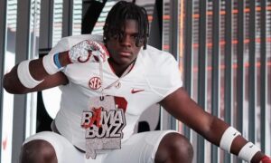 Hunter Osborne poses during Alabama visit