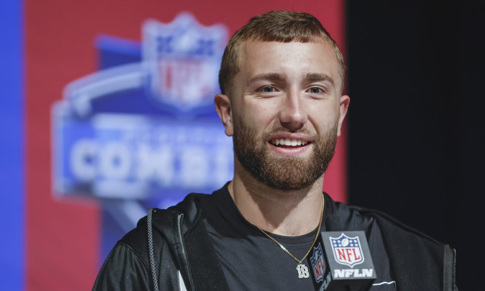 Slade Bolden speaking to reporters at 2022 NFL Scouting Combine