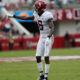 Alabama DB Khyree Jackson (#6) giving out signals in 2022 A-Day Game