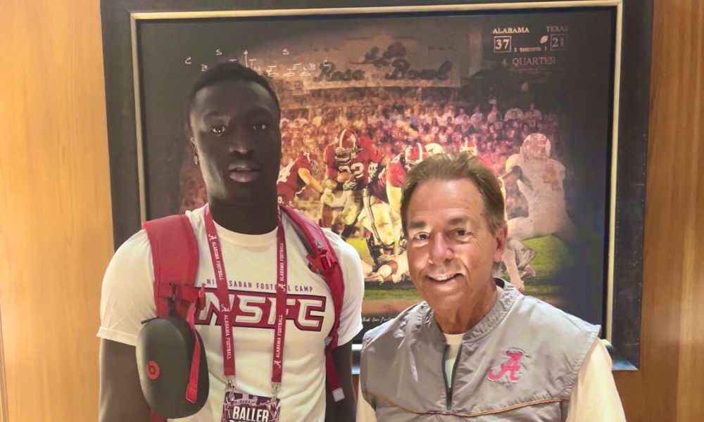 Bai Jobe and nick saban during alabama visit