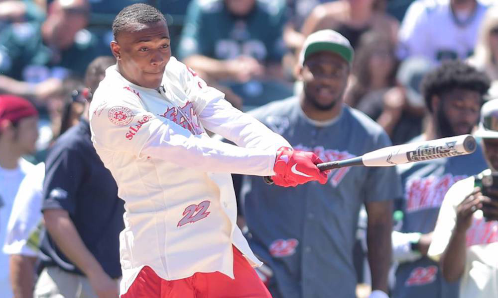 DeVonta Smith hits a home run with celebrity softball game in the Philadelphia community