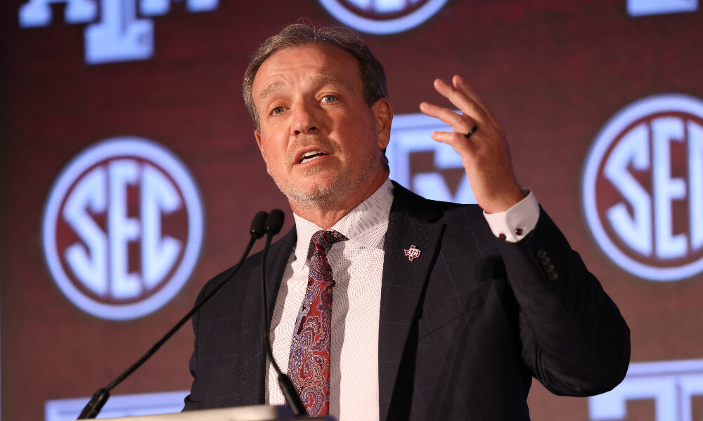 Jimbo Fisher answers questions at 2021 SEC Media Days