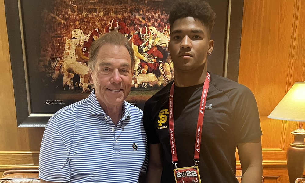 Michael Van Buren and Nicksaban during alabama visit