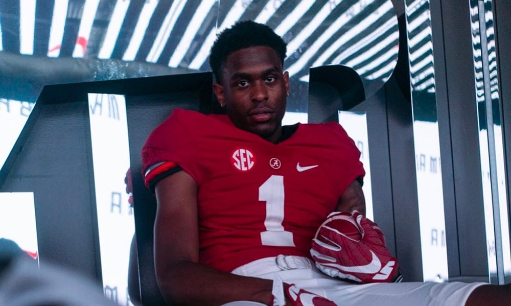 Malik Benson poses in alabama uniform