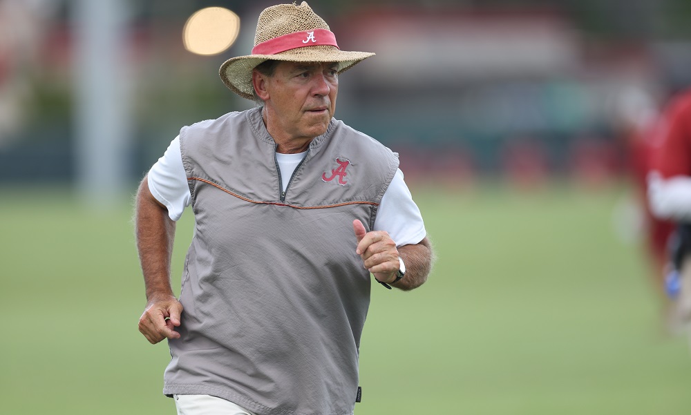 MFB Practice Alabama Head Coach Nick Saban Photo by Kent G