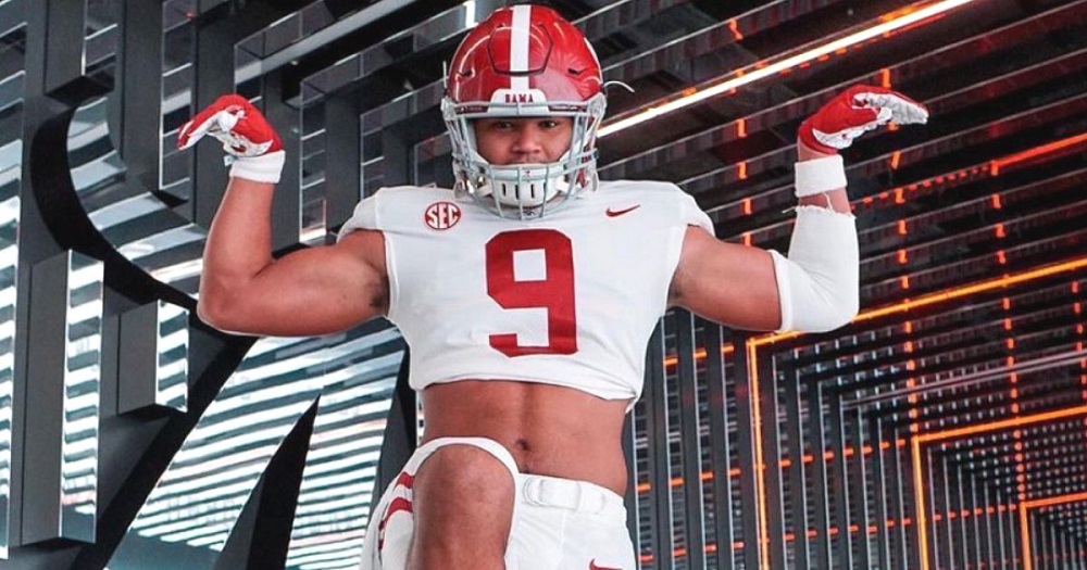 keon keeley doing the crimson crane in alabama uniform