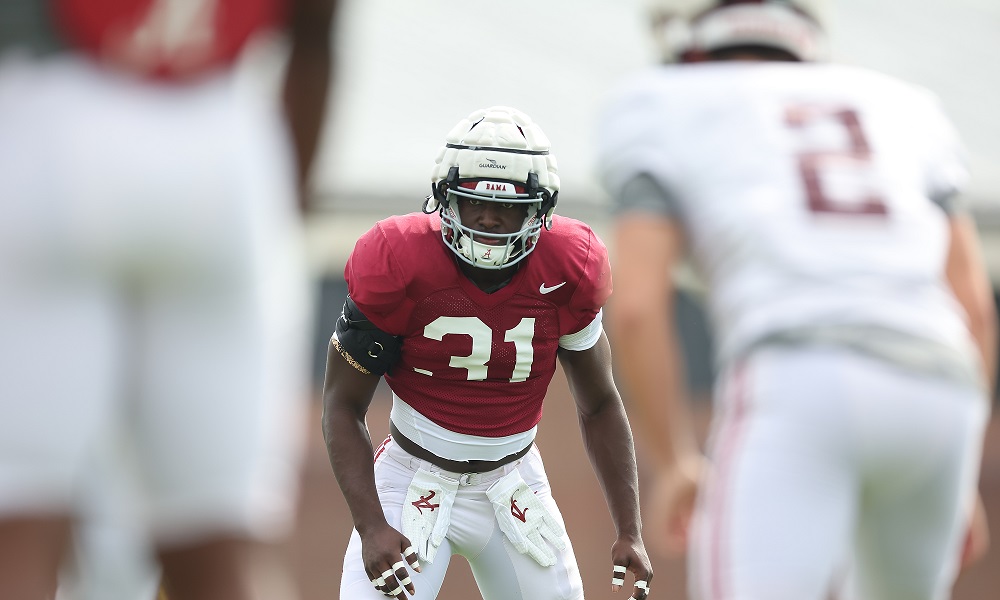 Alabama LB Will Anderson (#31) during 2022 practice for the Crimson Tide