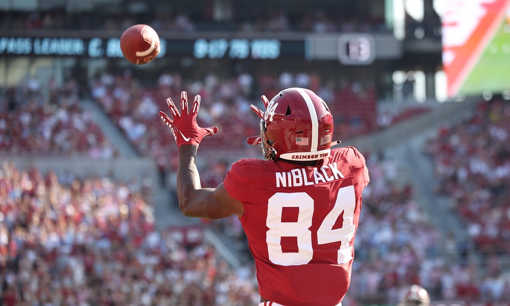 Alabama freshman TE Amari Niblack (#84) catches first career touchdown versus ULM