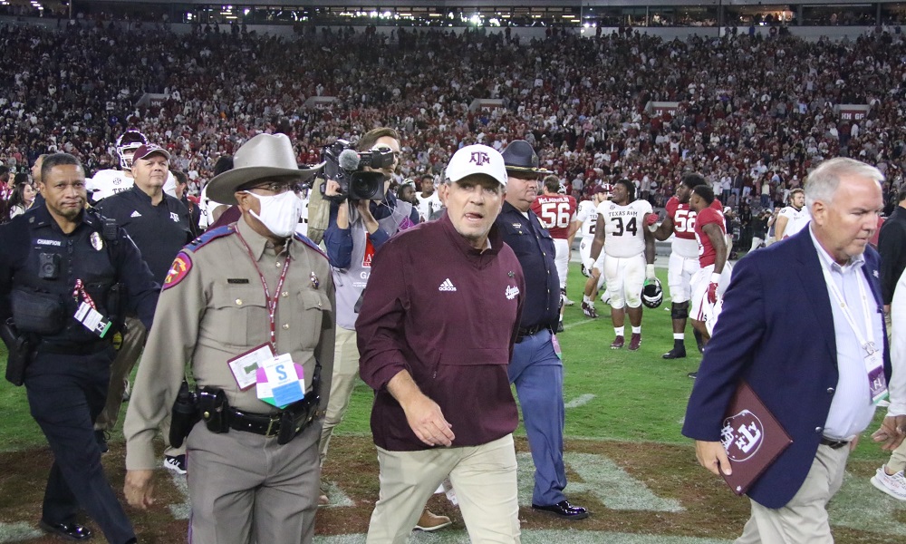 Jimbo fisher exits field after texas A&M loss to Alabam a