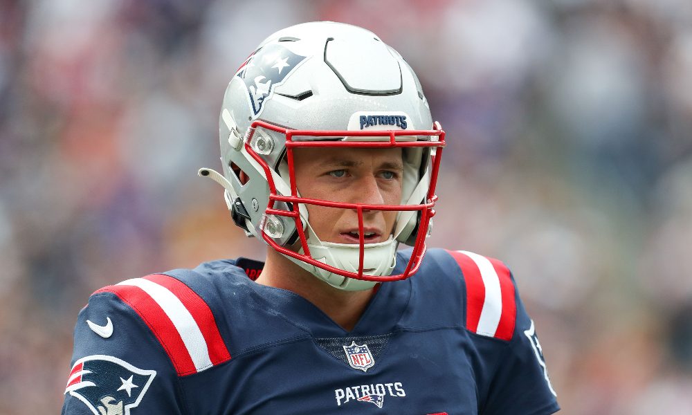 Mac Jones stares at the field for the Patriots