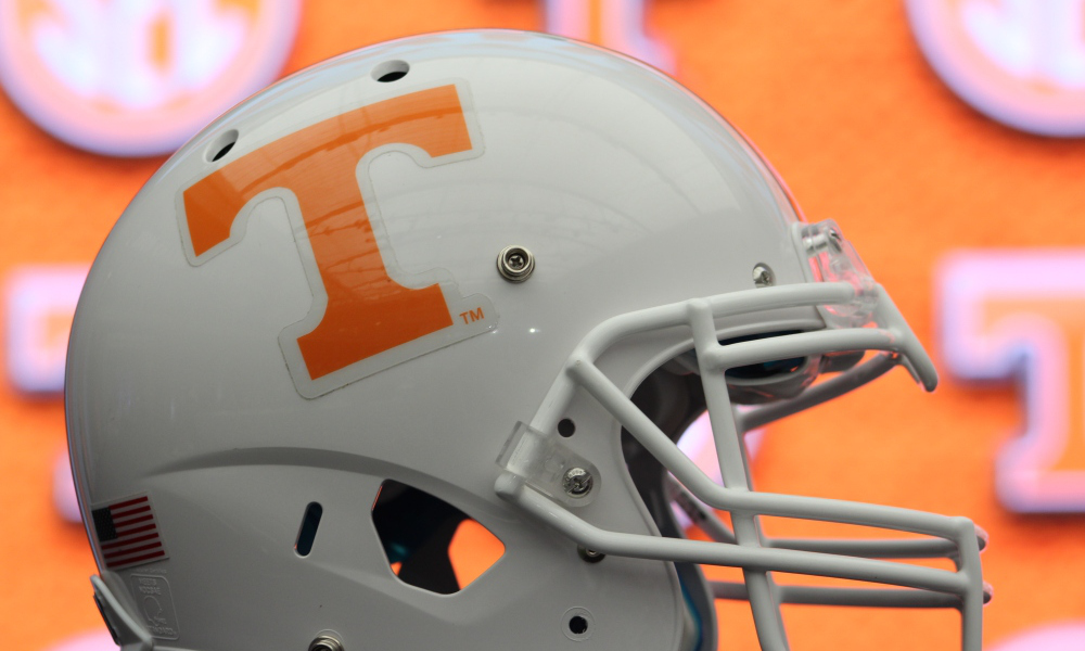 Photo of Tennessee Volunteers helmet at 2022 SEC Media Days