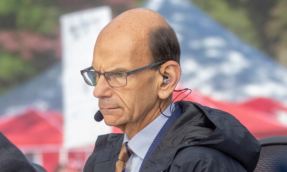 Paul Finebaum of SEC Nation on set before the Alabama, LSU game in Tuscaloosa, Alabama, on Nov. 9, 2019. Sec Nation