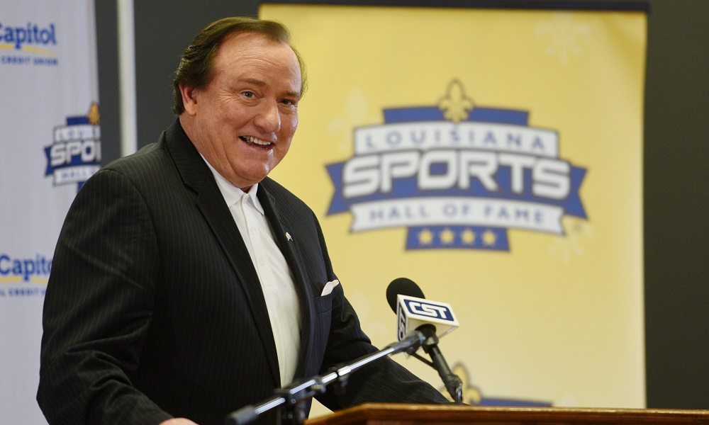 Inductees in the 2021 Louisiana Sports Hall of Fame attend a press conference Thursday afternoon Louisiana Sports Hall of Fame and Northwest Louisiana History Museum. Tim Brando Dsc 2368