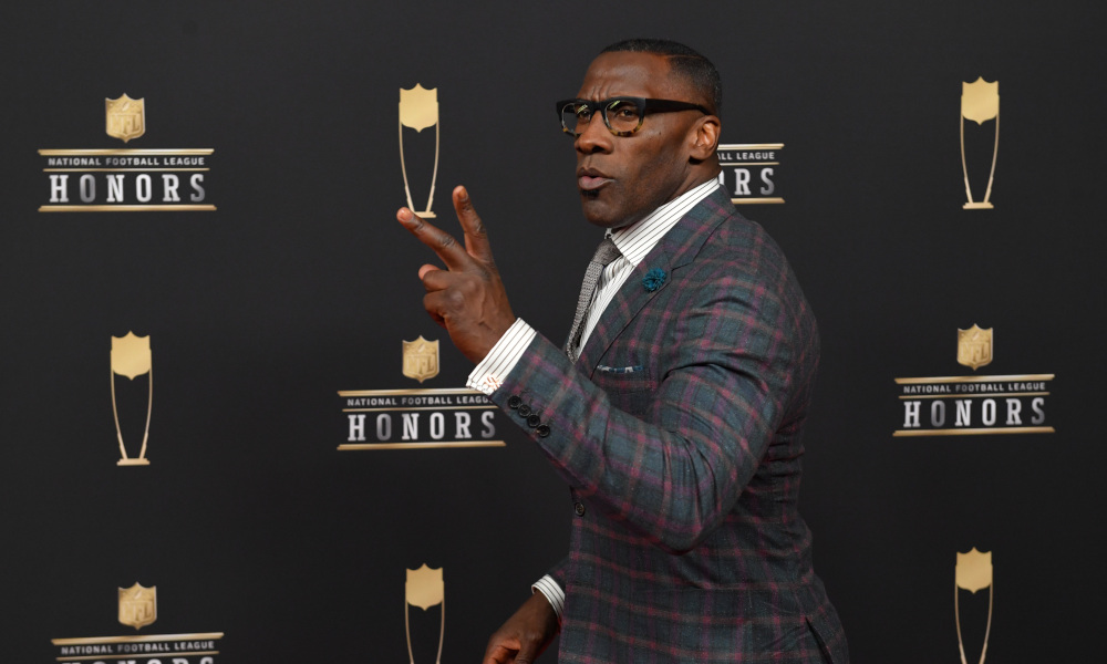 Shannon Sharpe on the red carpet for the 2019 NFL Honors Show.