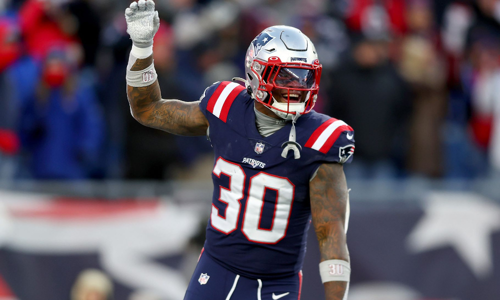 Mack Wilson celebrating a big play last season for the New England Patriots.