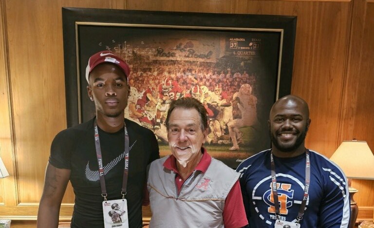 Zion Grady with Nick Saban