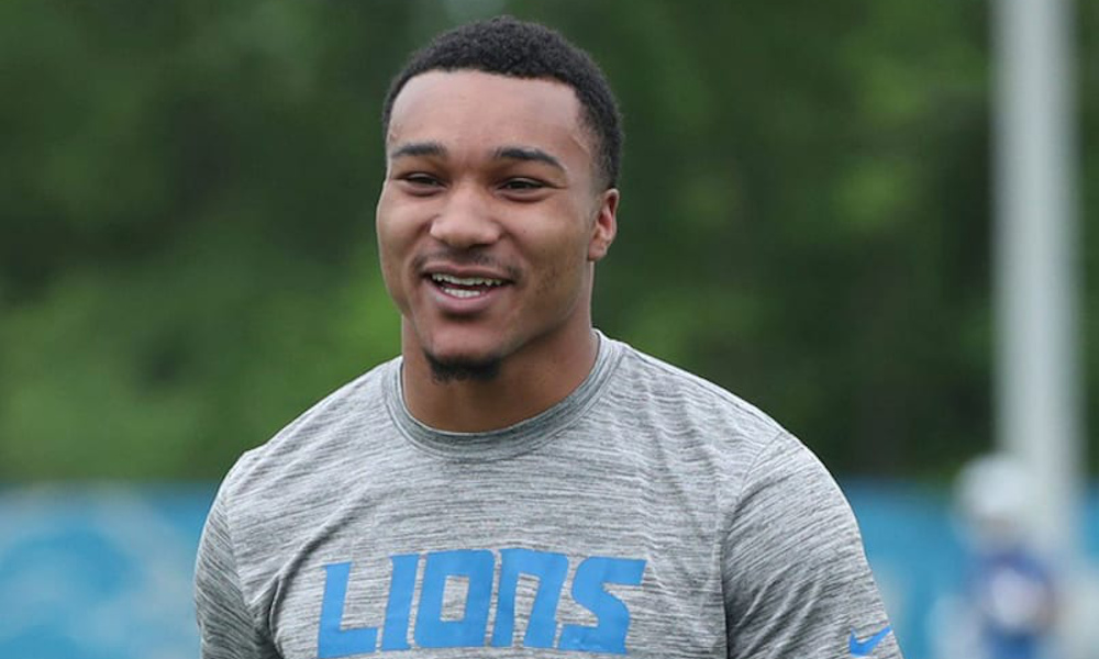 Brian Branch during rookie minicamp for the Detroit Lions.