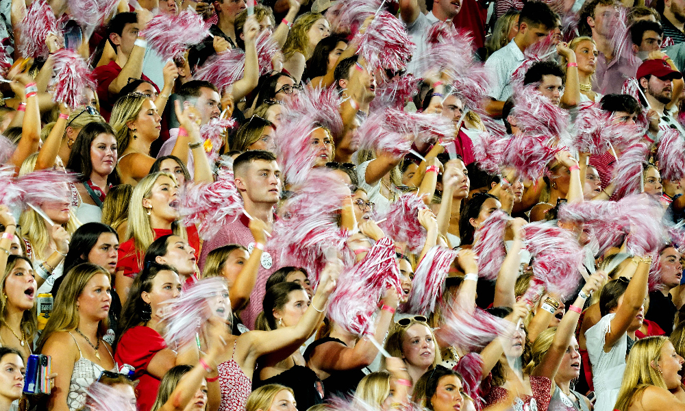 Alabama fans cheer on the Crimson Tide in Bryant-Denny Stadium