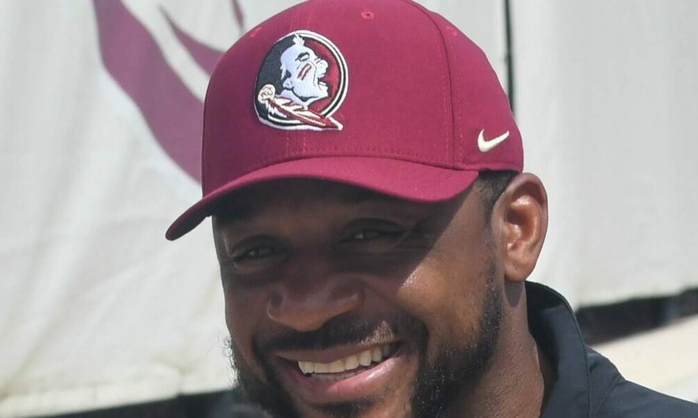 Florida State DB Patrick Surtain arrives to work for 2023 spring practice.