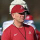 Alabama head coach Kalen DeBoer on the practice field Monday for the Crimson Tide's first session of spring ball.
