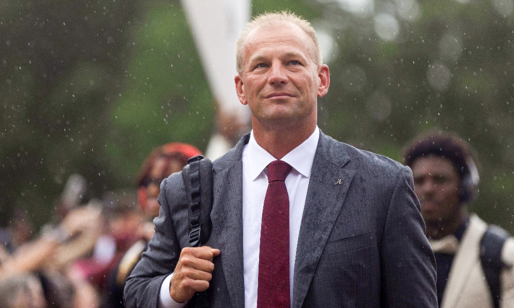 Kalen DeBoer leads Alabama down the Walk of Champions ahead of his first game as head coach