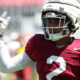 Alabama freshman DB Zabien Brown (#2) at Bryant-Denny Stadium for the Crimson Tide's open practice.