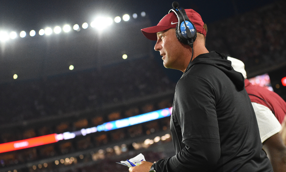 Alabama head coach Kalen DeBoer coaches his first game with the Crimson Tide