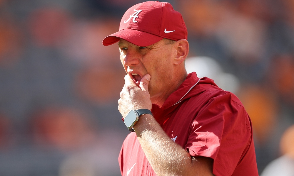 Alabama head coach Kalen DeBoer ponders play against Tennessee