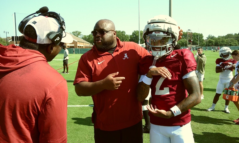 Alabama general manager Courtney Morgan at Alabama practice