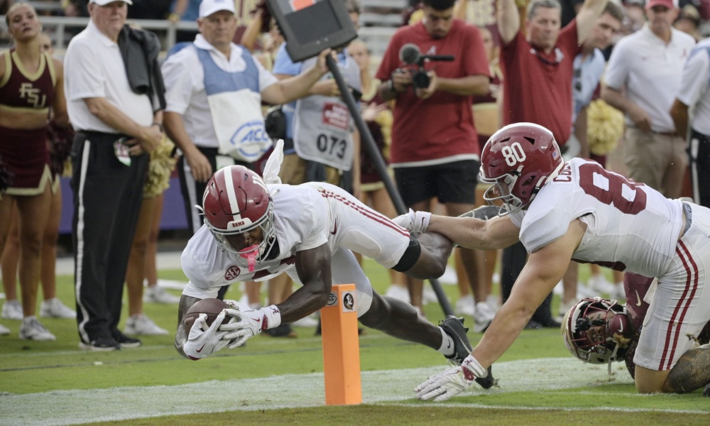 Alabama WR Rico Scott (No. 11) is one of 2 WRs that look to help Ryan Coleman-Williams bounce back in 2026 season