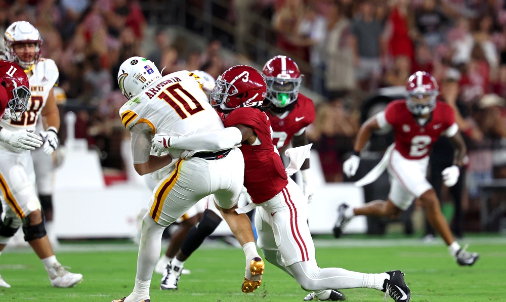 Alabama DB Keon Sabb (No. 3) tells what excites him about playing with Bray Hubbard.