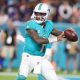Miami Dolphins quarterback Tua Tagovailoa drops back to pass against the Baltimore Ravens on Thursday Night Football