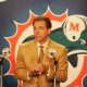 Jan 4, 2005; Davie, FL, USA; Nick Saban is introduced as the new Miami Dolphins head coach at the Dolphins practice facility in Davie, Florida.