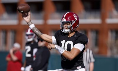 Alabama QB Austin Mack (#10) looks to be the one the Crimson Tide leans on to replace Ty Simpson.