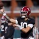Alabama QB Austin Mack (#10) looks to be the one the Crimson Tide leans on to replace Ty Simpson.